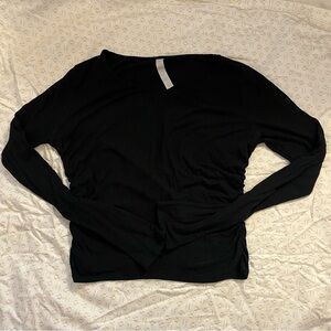 ALO Yoga Black Gather Long Sleeve Tee